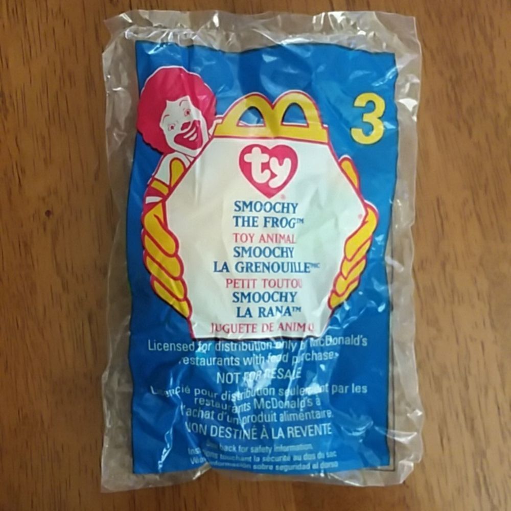 Vintage Smoochy the frog McDonalds teenie beanie baby #3 1999 Unopened In Bag